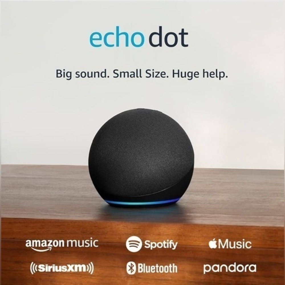Echo Dot (newest model), Vibrant Sounding Alexa Speaker, Charcoal